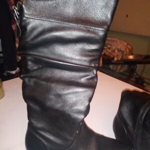 Hot Cakes Black Leather Boots